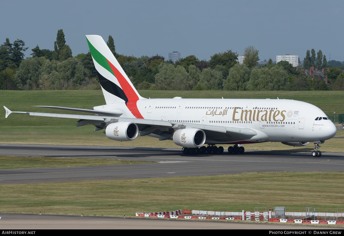 Aircraft Photo of A6-EUN | Airbus A380-861 | Emirates | AirHistory.net #369492