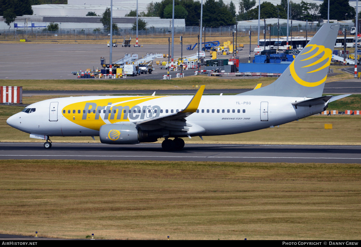 Aircraft Photo of YL-PSG | Boeing 737-7BX | Primera Air | AirHistory.net #369623