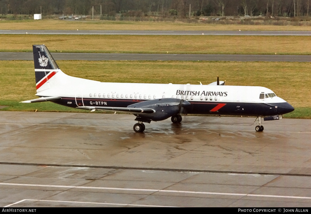 Aircraft Photo of G-BTPN | British Aerospace ATP | British Airways | AirHistory.net #369775