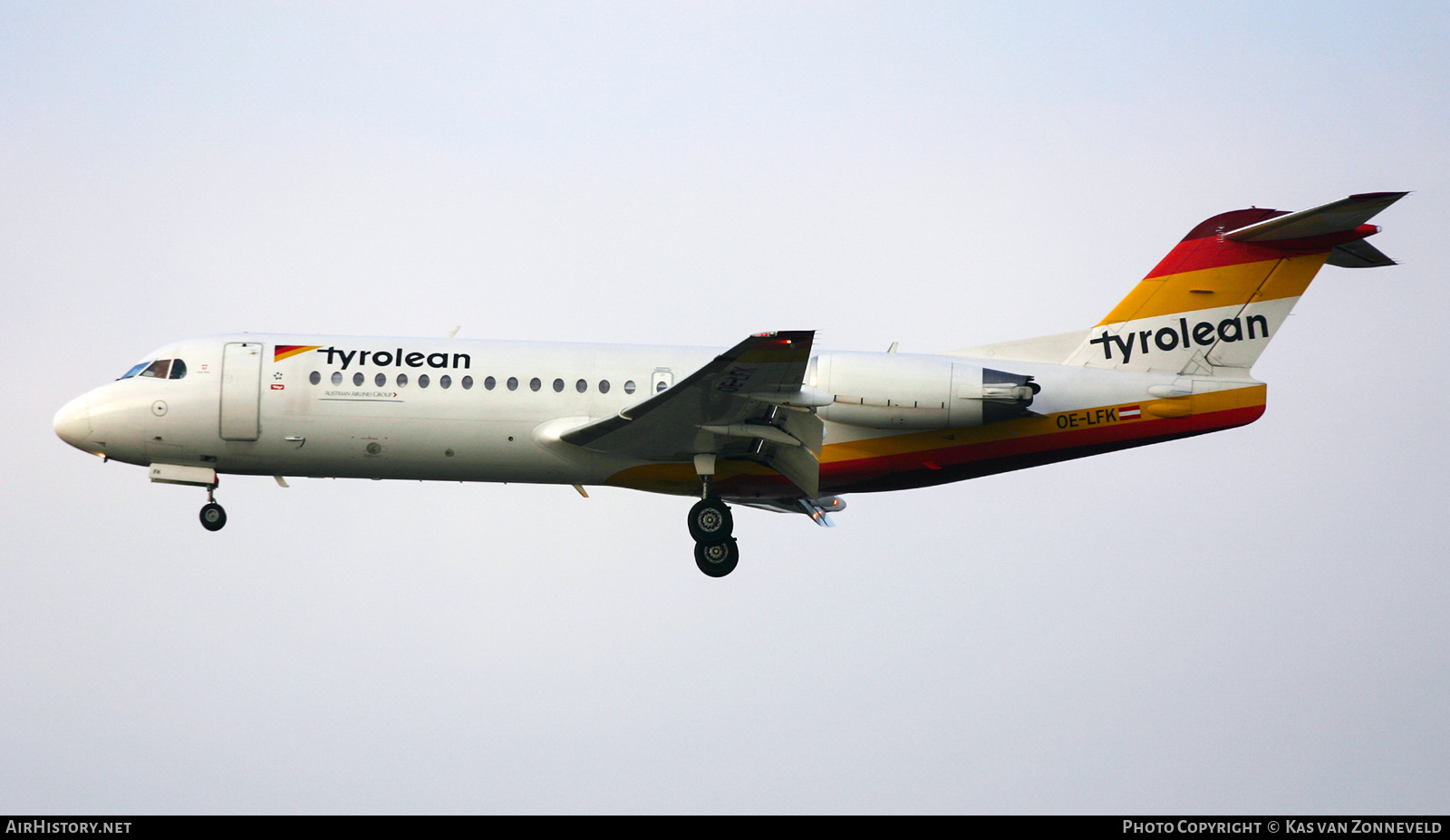 Aircraft Photo of OE-LFK | Fokker 70 (F28-0070) | Tyrolean Airways | AirHistory.net #370053