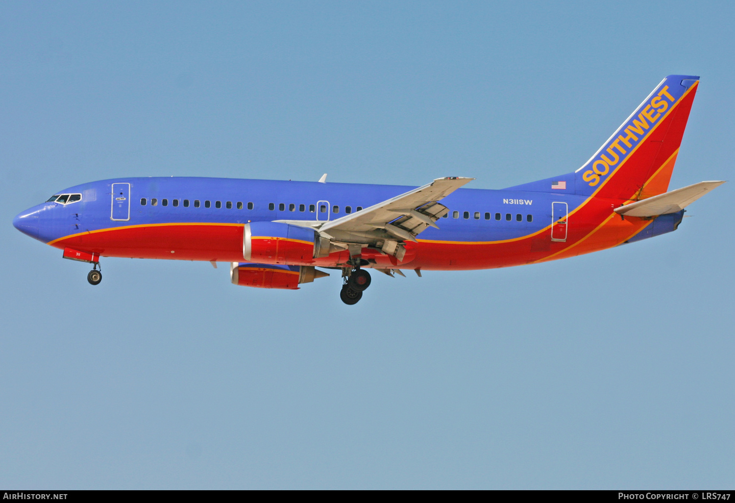 Aircraft Photo of N311SW | Boeing 737-3H4 | Southwest Airlines | AirHistory.net #370259