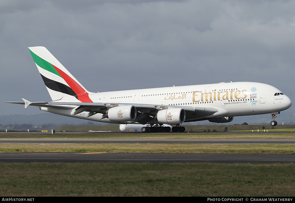 Aircraft Photo of A6-EDE | Airbus A380-861 | Emirates | AirHistory.net #370391