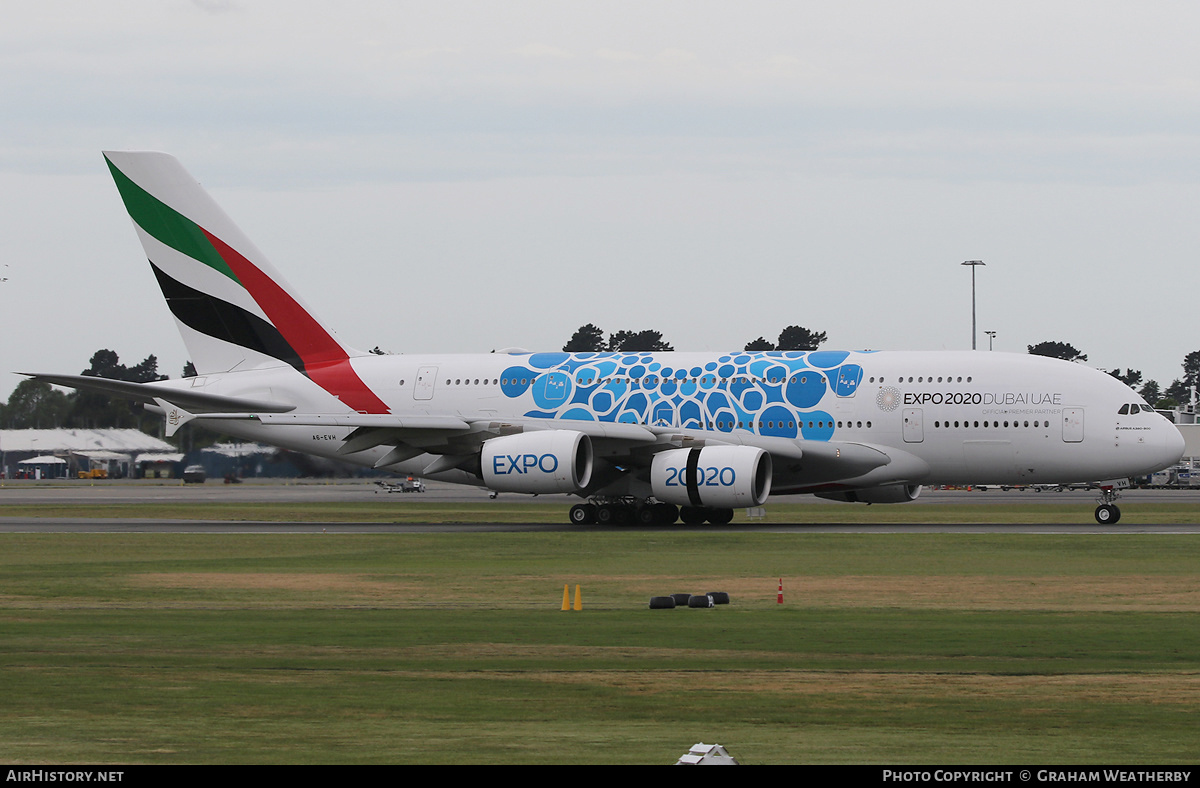 Aircraft Photo of A6-EVH | Airbus A380-842 | Emirates | AirHistory.net #370692