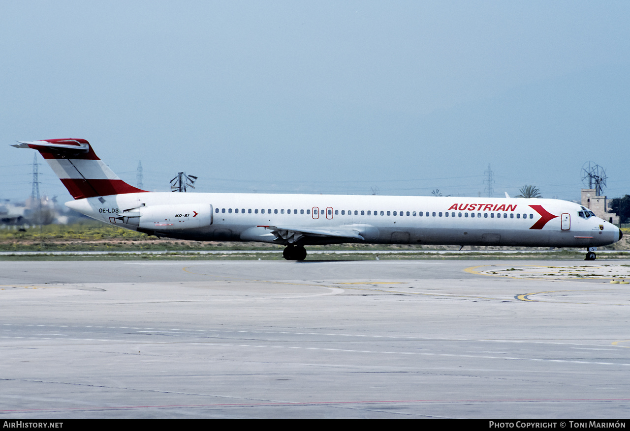 Aircraft Photo of OE-LDS | McDonnell Douglas MD-81 (DC-9-81) | Austrian Airlines | AirHistory.net #370770