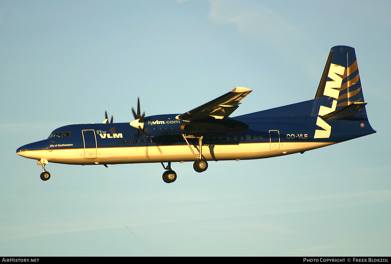 Aircraft Photo of OO-VLE | Fokker 50 | VLM Airlines | AirHistory.net #370895