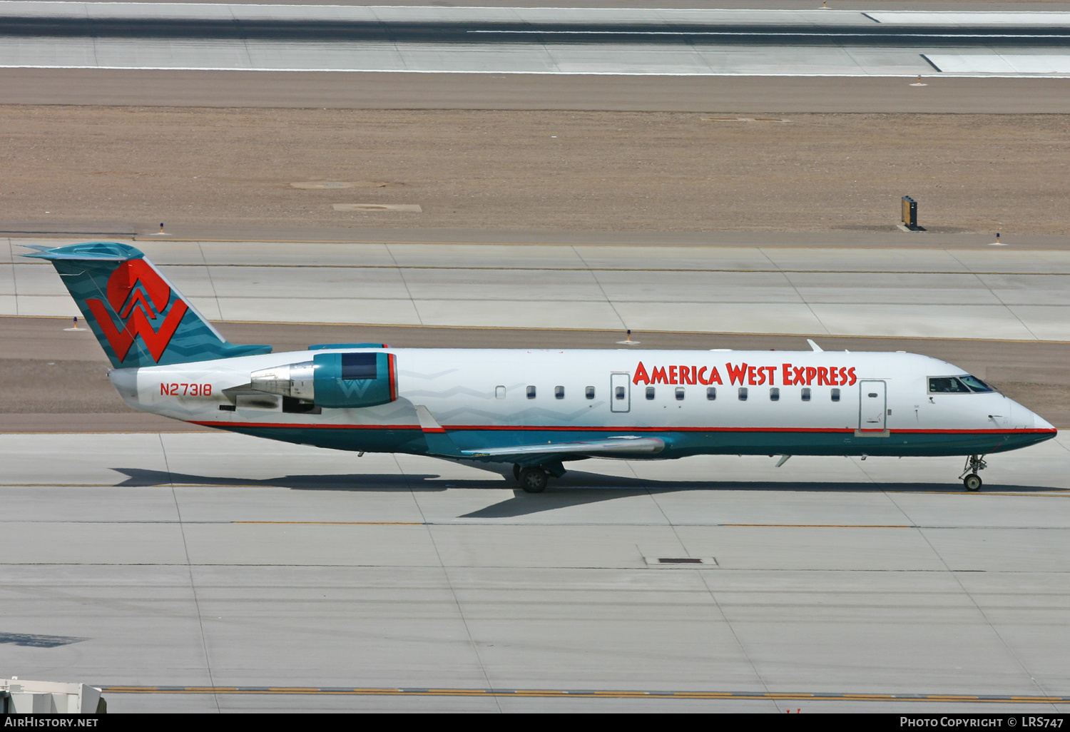 Aircraft Photo of N27318 | Bombardier CRJ-200 (CL-600-2B19) | America West Express | AirHistory.net #372446