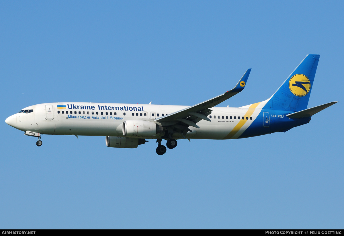 Aircraft Photo of UR-PSA | Boeing 737-8HX | Ukraine International Airlines | AirHistory.net #372582