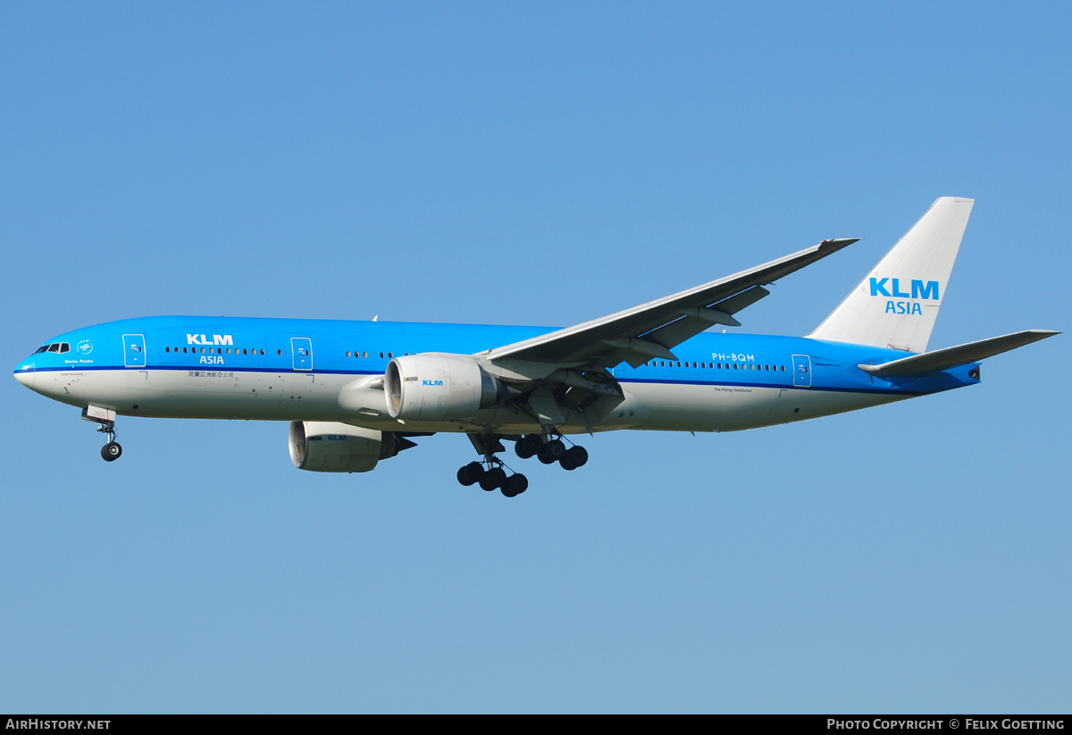 Aircraft Photo of PH-BQM | Boeing 777-206/ER | KLM Asia | AirHistory.net #372591