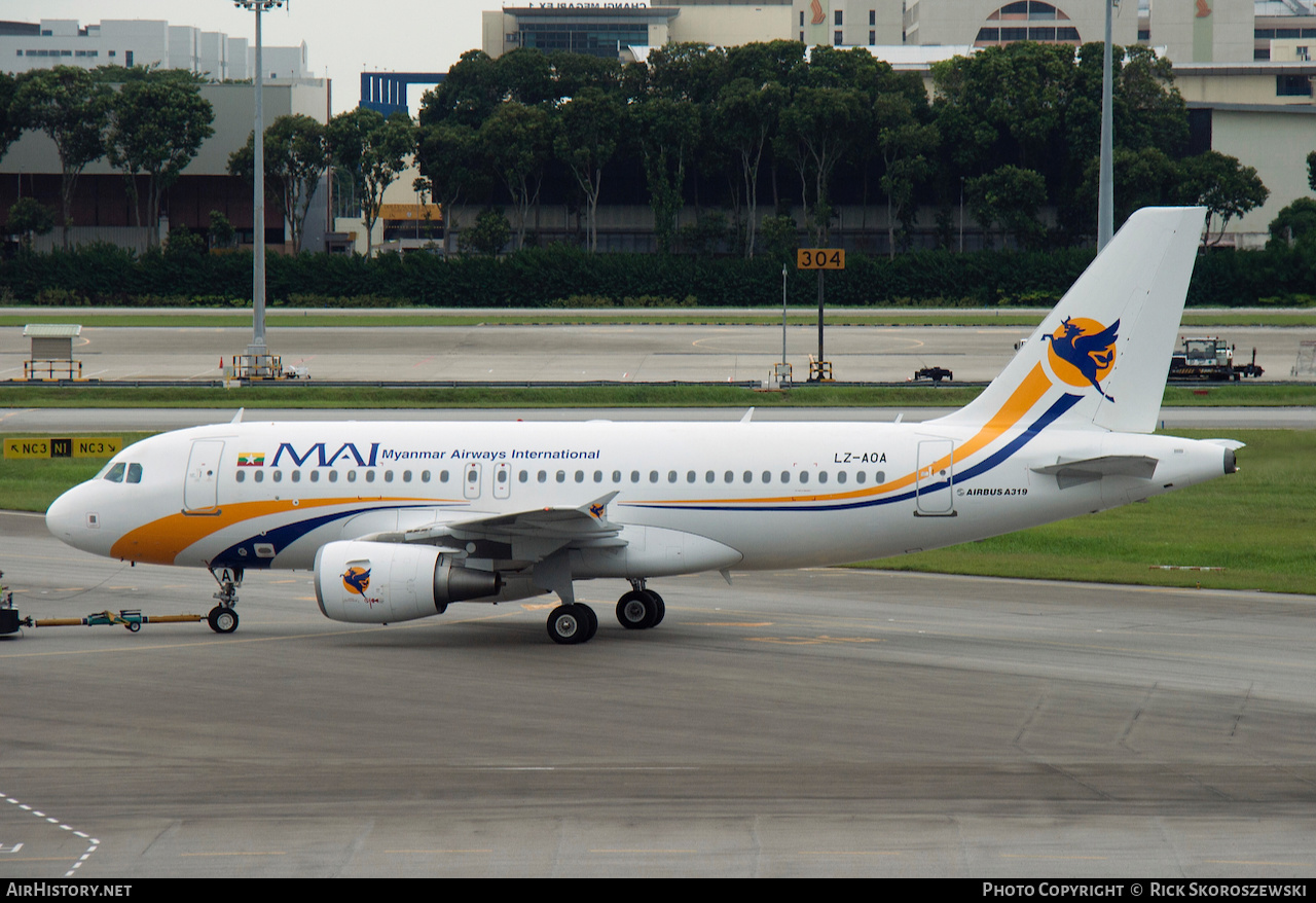 Aircraft Photo of LZ-AOA | Airbus A319-112 | Myanmar Airways International - MAI | AirHistory.net #372697