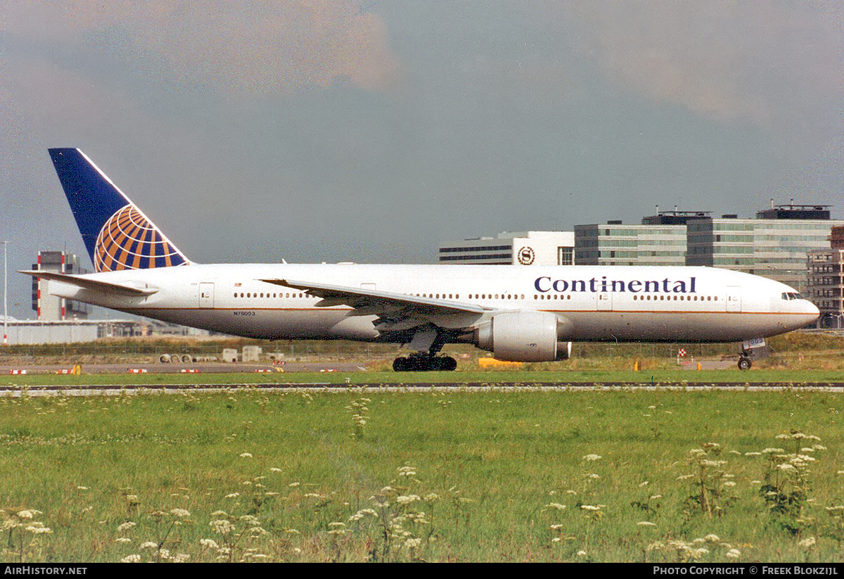 Aircraft Photo of N78003 | Boeing 777-224/ER | Continental Airlines | AirHistory.net #372749