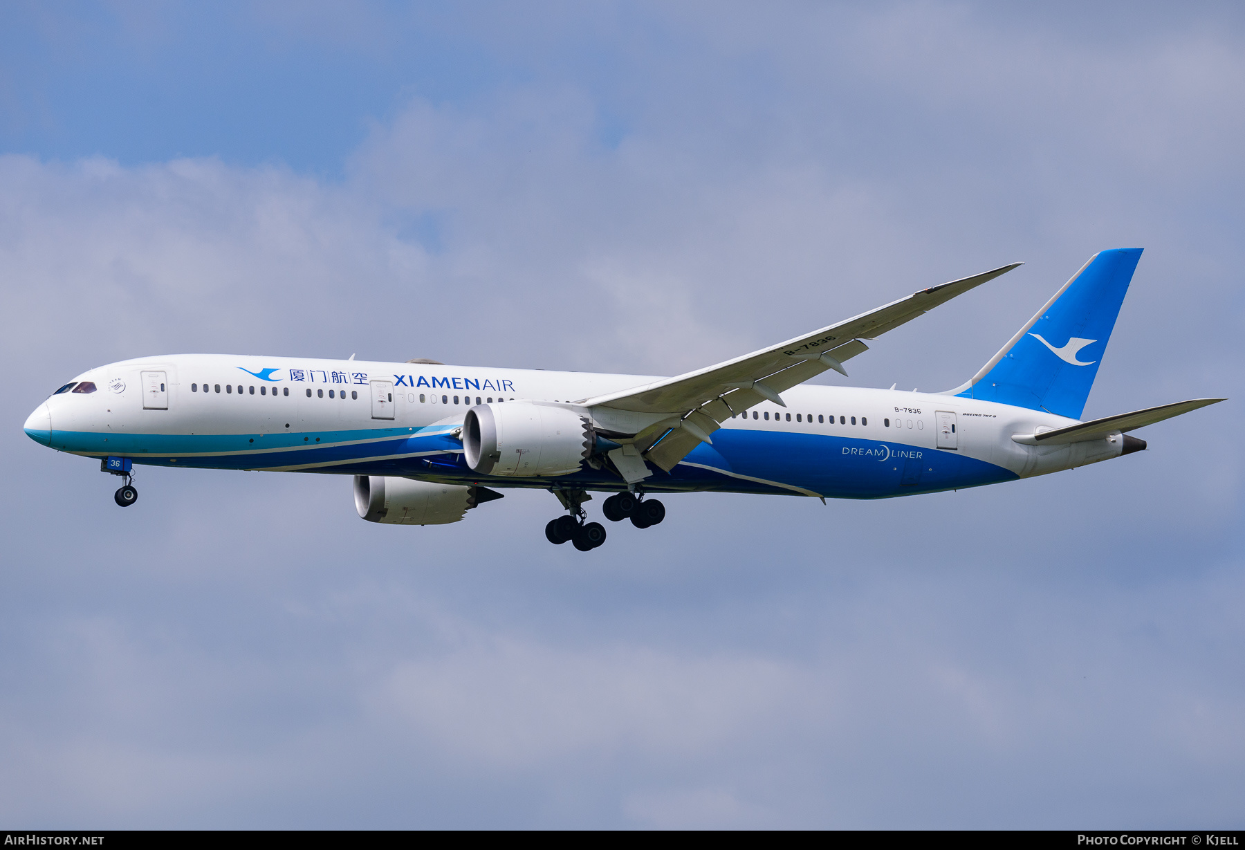 Aircraft Photo of B-7836 | Boeing 787-9 Dreamliner | Xiamen Airlines | AirHistory.net #373055