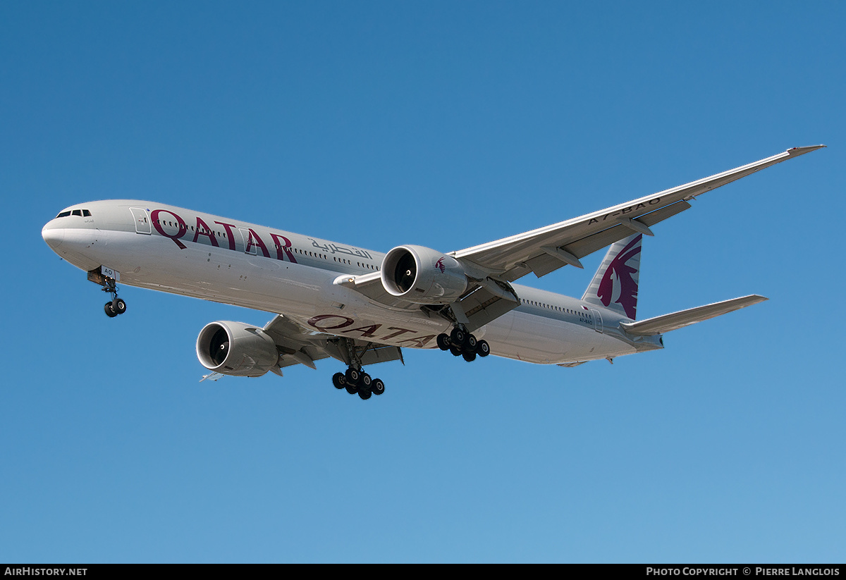 Aircraft Photo of A7-BAO | Boeing 777-3DZ/ER | Qatar Airways | AirHistory.net #373279