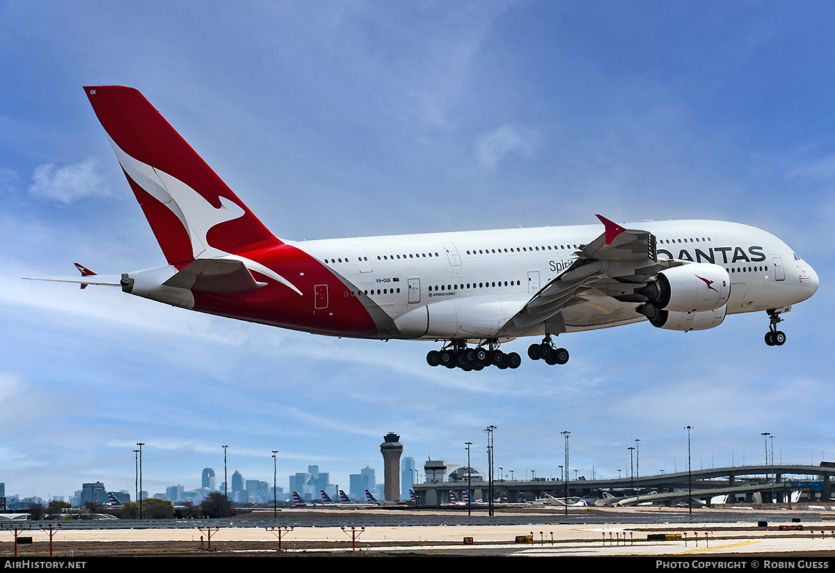 Aircraft Photo of VH-OQK | Airbus A380-842 | Qantas | AirHistory.net #373301
