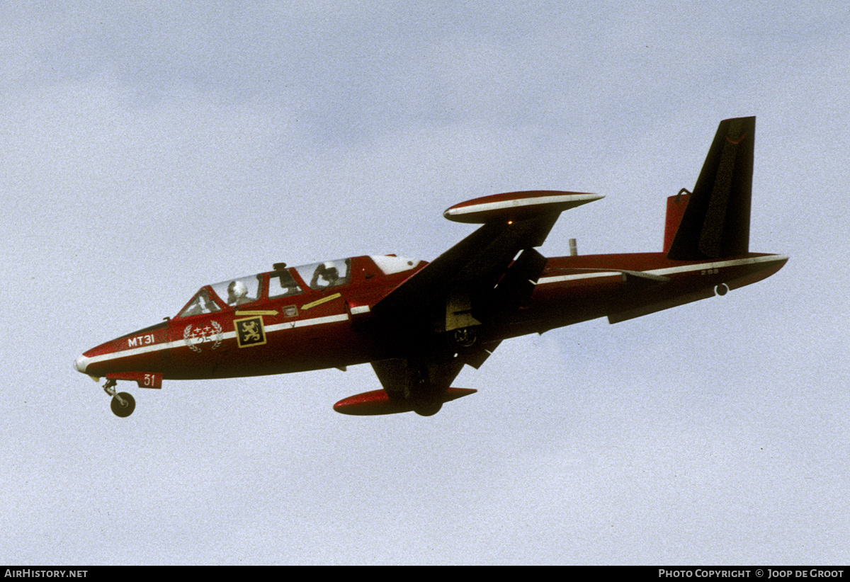 Aircraft Photo of MT31 | Fouga CM-170R Magister | Belgium - Air Force | AirHistory.net #373488
