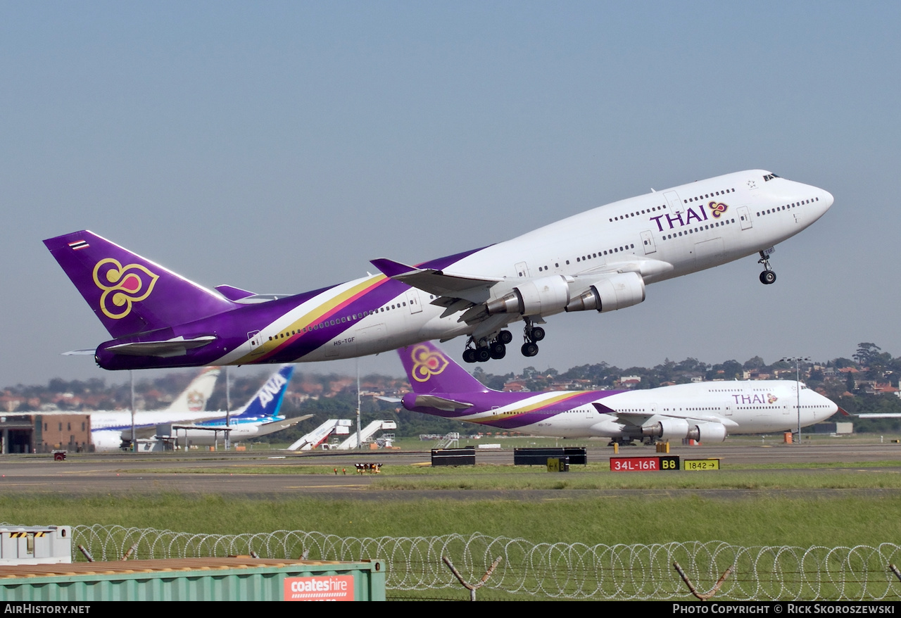 Aircraft Photo of HS-TGF | Boeing 747-4D7 | Thai Airways International | AirHistory.net #373575