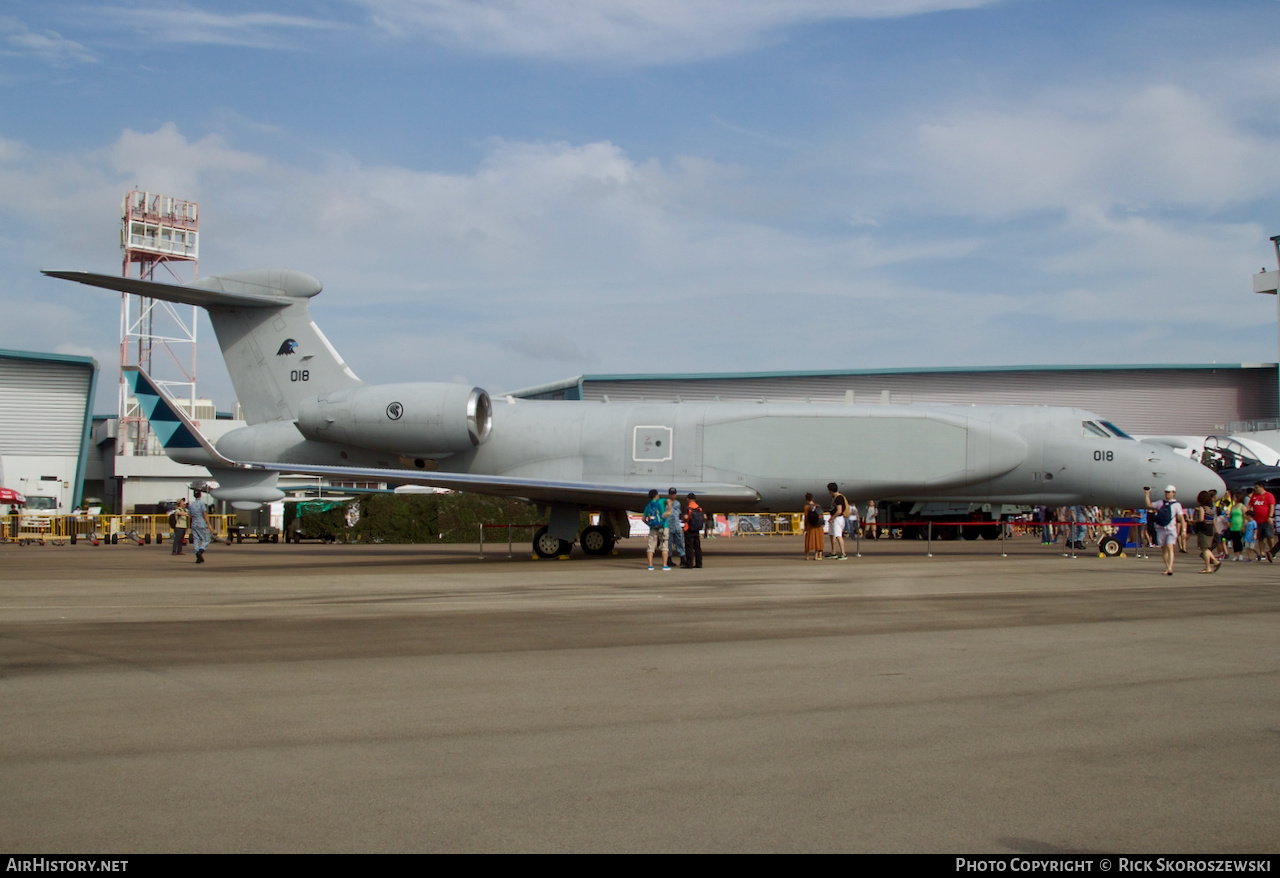 Aircraft Photo of 018 | Gulfstream Aerospace E-550A Gulfstream G550/AEW | Singapore - Air Force | AirHistory.net #373616