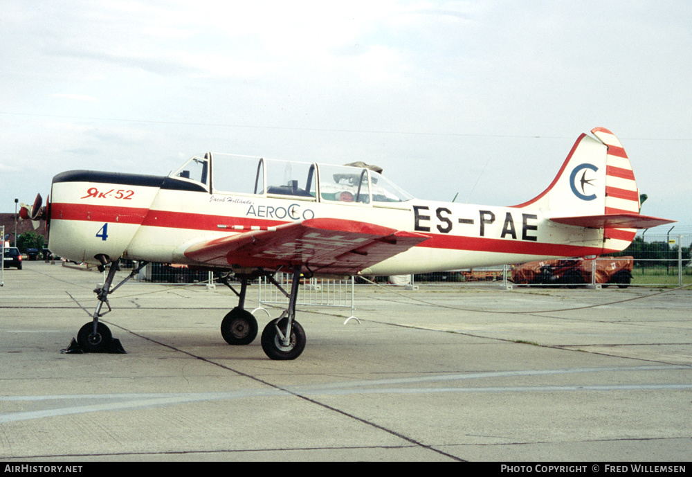 Aircraft Photo of ES-PAE | Yakovlev Yak-52 | Aeroco | AirHistory.net #374222