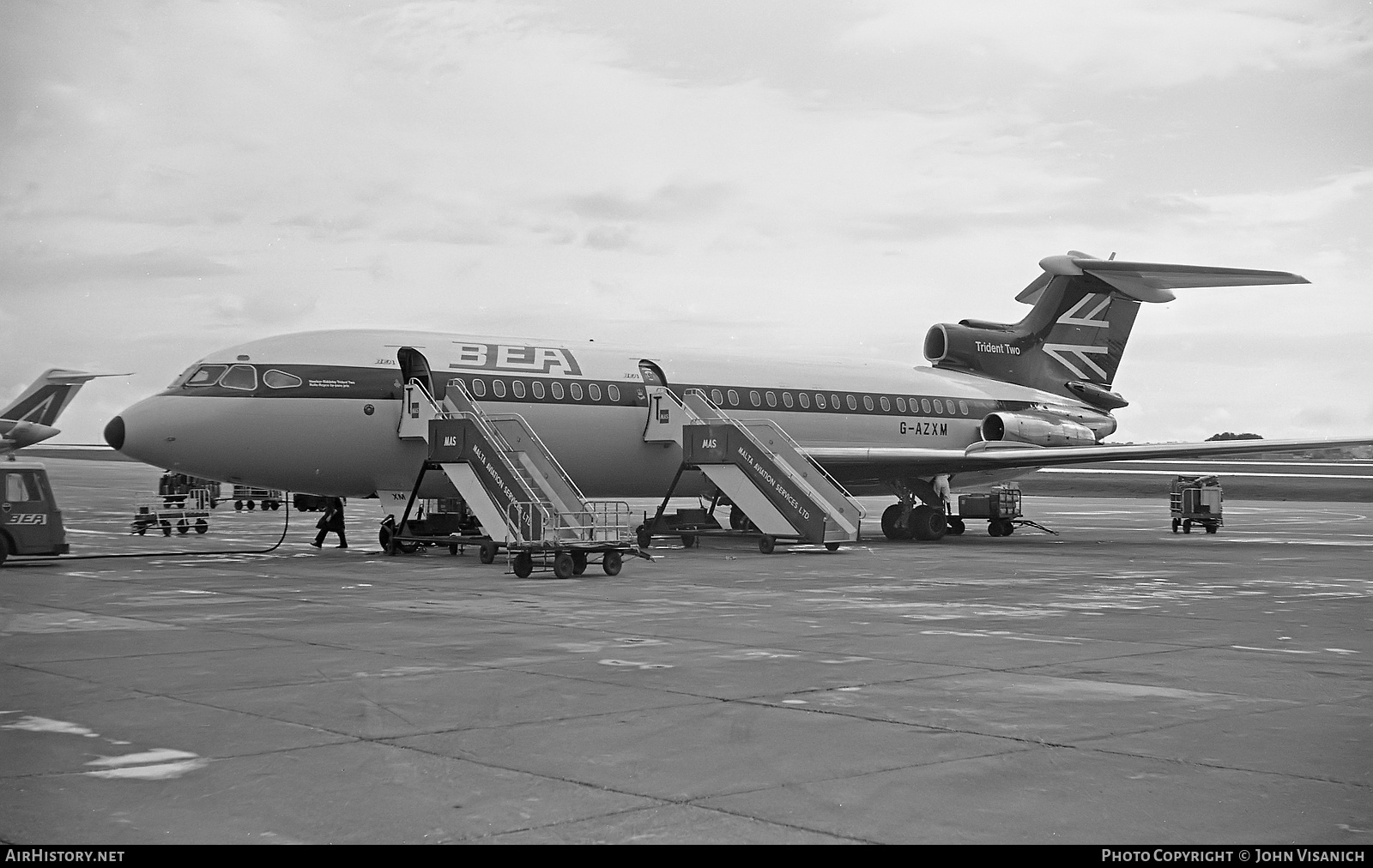 Aircraft Photo of G-AZXM | Hawker Siddeley HS-121 Trident 2E | BEA - British European Airways | AirHistory.net #374308