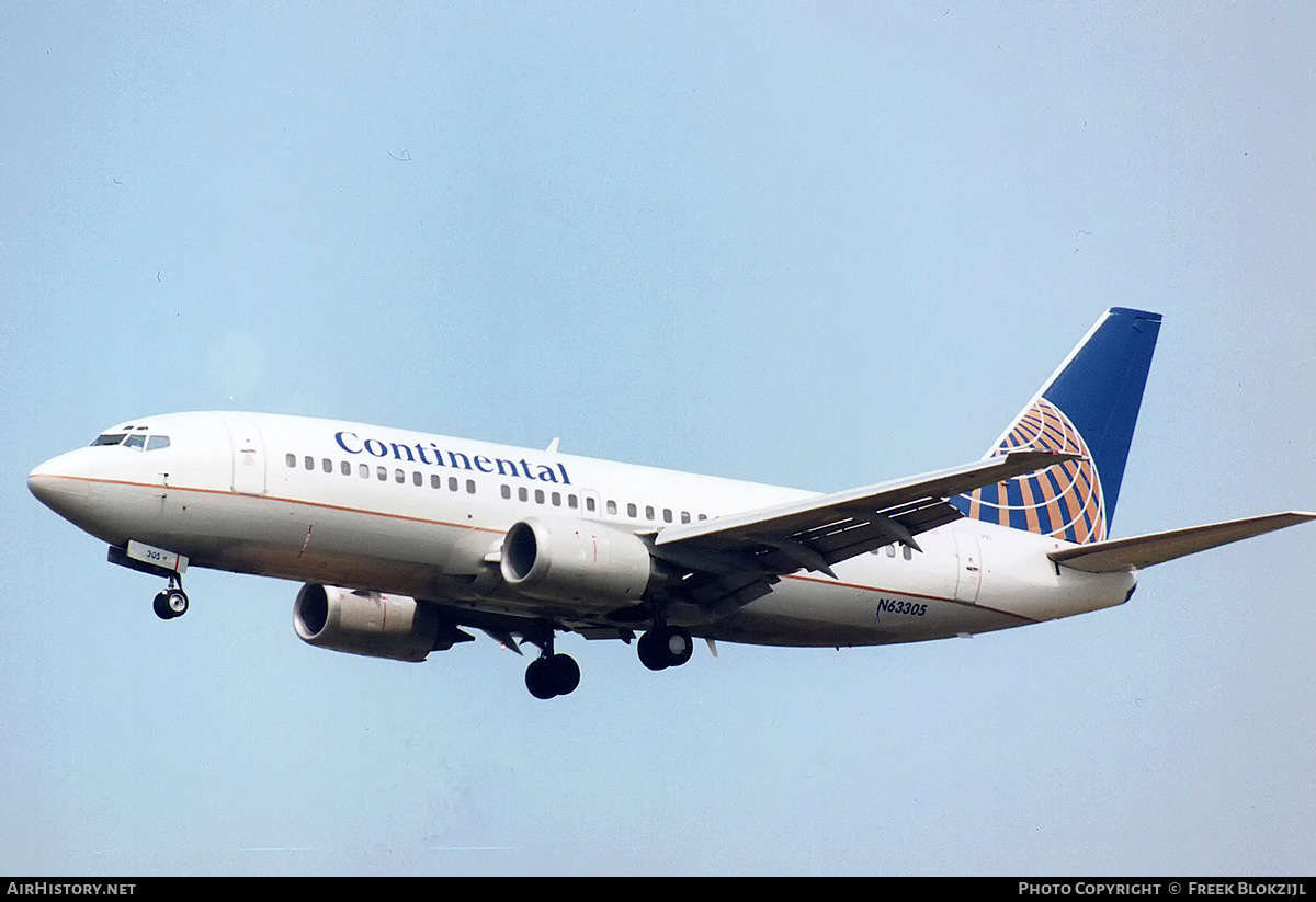 Aircraft Photo of N63305 | Boeing 737-3T0 | Continental Airlines | AirHistory.net #374389
