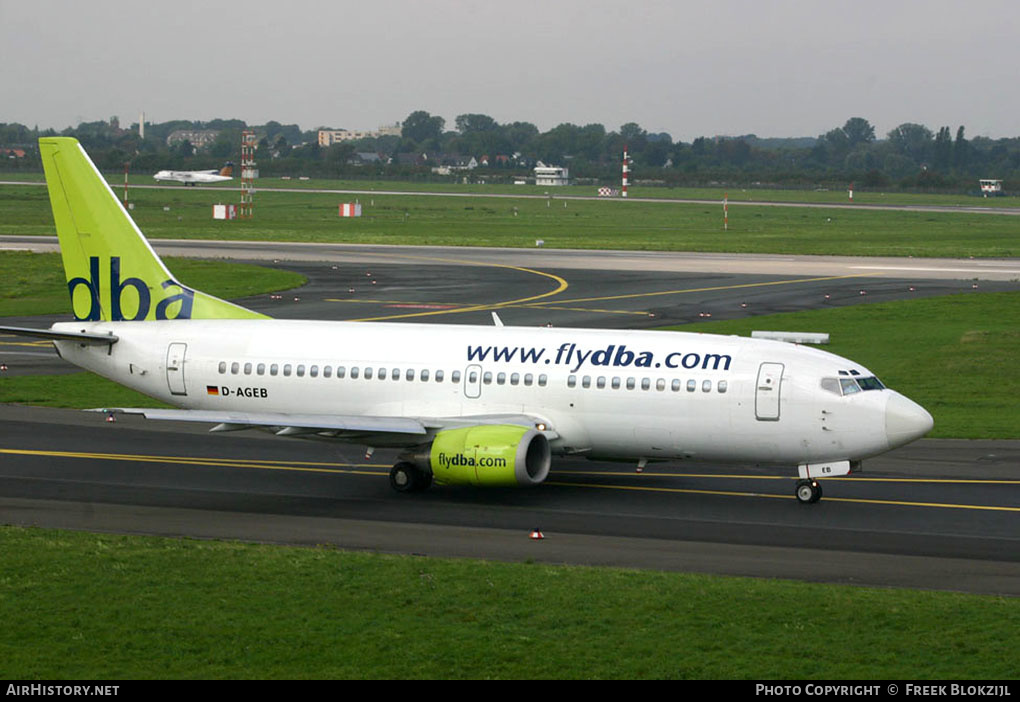 Aircraft Photo of D-AGEB | Boeing 737-322 | DBA - Deutsche BA | AirHistory.net #374401
