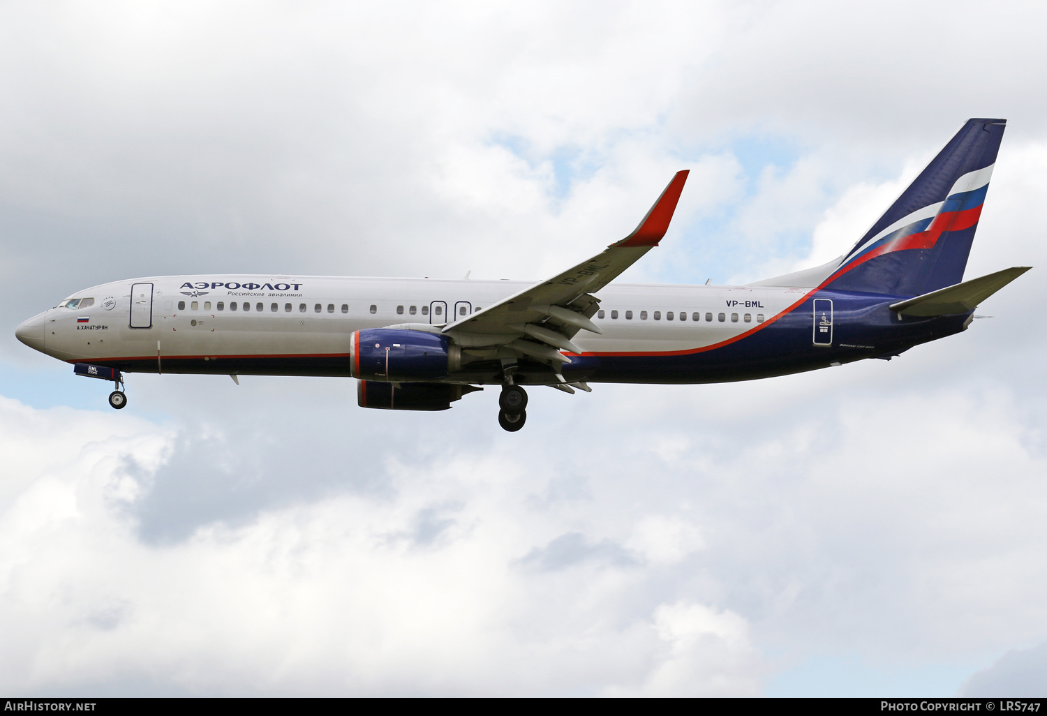 Aircraft Photo of VP-BML | Boeing 737-800 | Aeroflot - Russian Airlines | AirHistory.net #374722