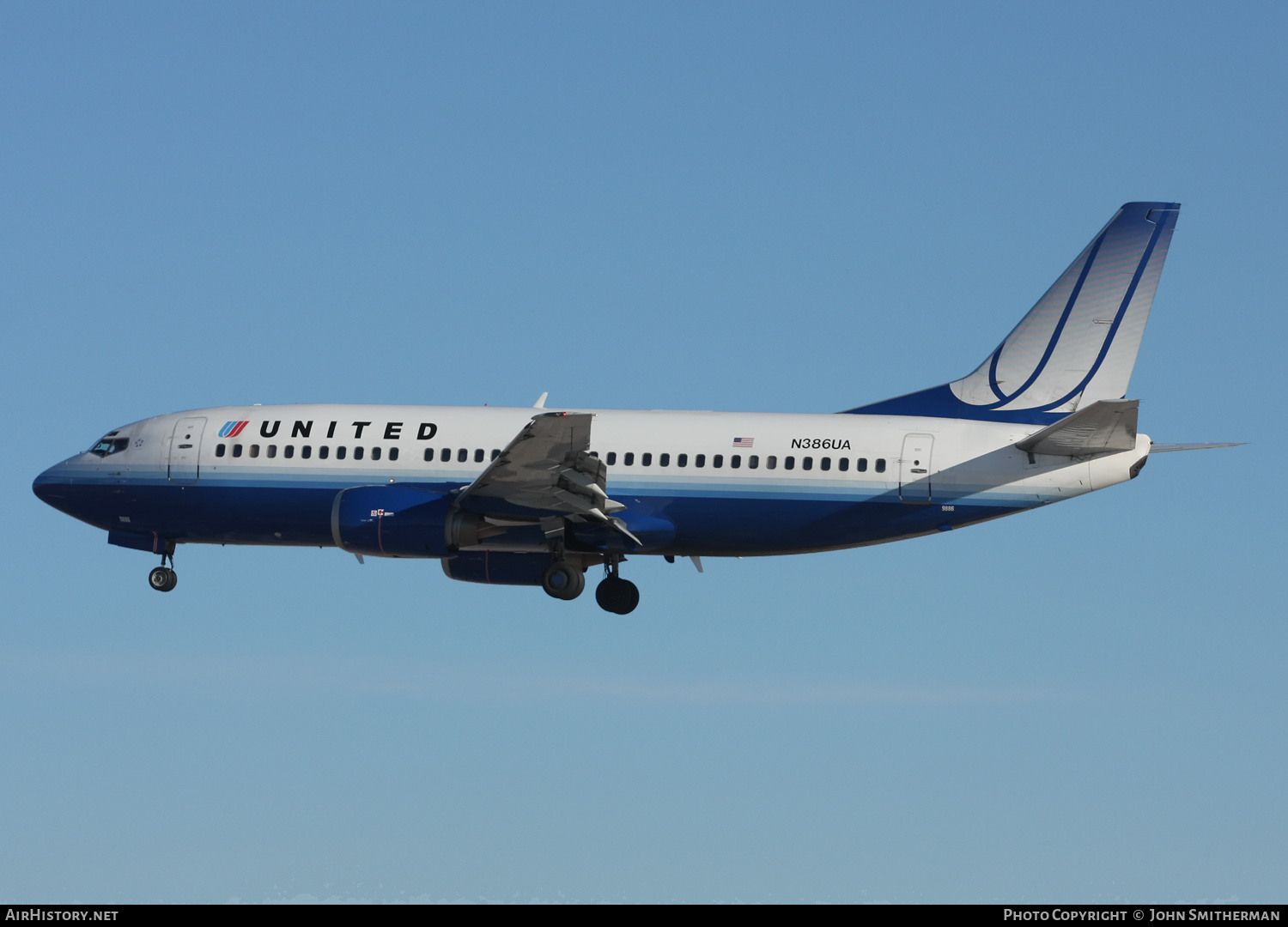 Aircraft Photo of N386UA | Boeing 737-322 | United Airlines | AirHistory.net #375162
