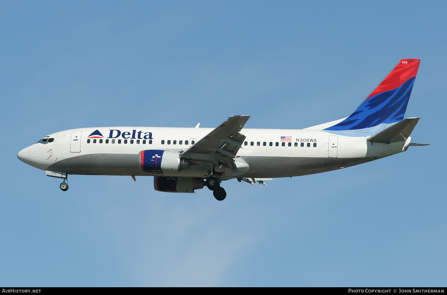 Aircraft Photo of N306WA | Boeing 737-347 | Delta Air Lines | AirHistory.net #375222