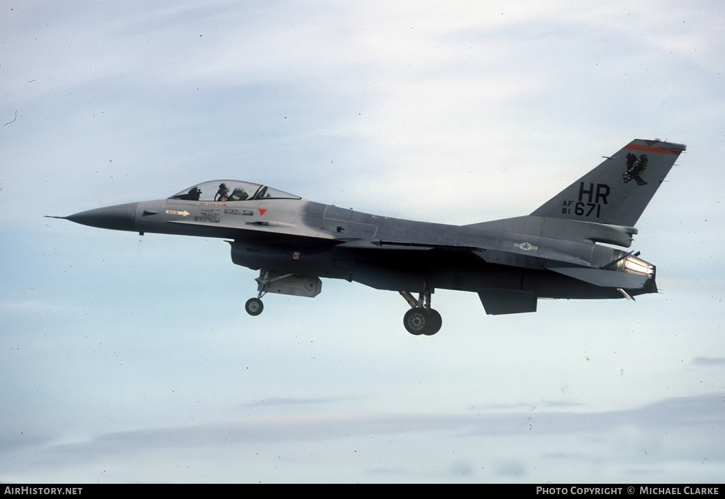 Aircraft Photo of 81-0671 / AF81-671 | General Dynamics F-16A Fighting Falcon | USA - Air Force | AirHistory.net #375262