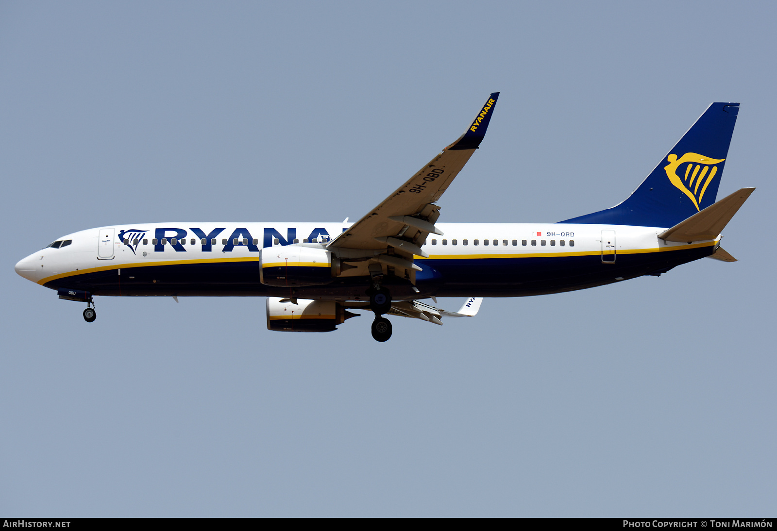 Aircraft Photo of 9H-QBD | Boeing 737-8AS | Ryanair | AirHistory.net #375331