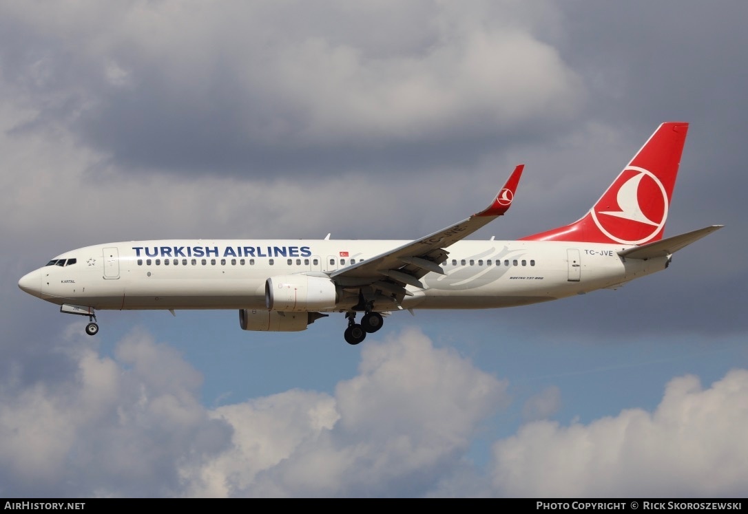 Aircraft Photo of TC-JVE | Boeing 737-8F2 | Turkish Airlines | AirHistory.net #375363