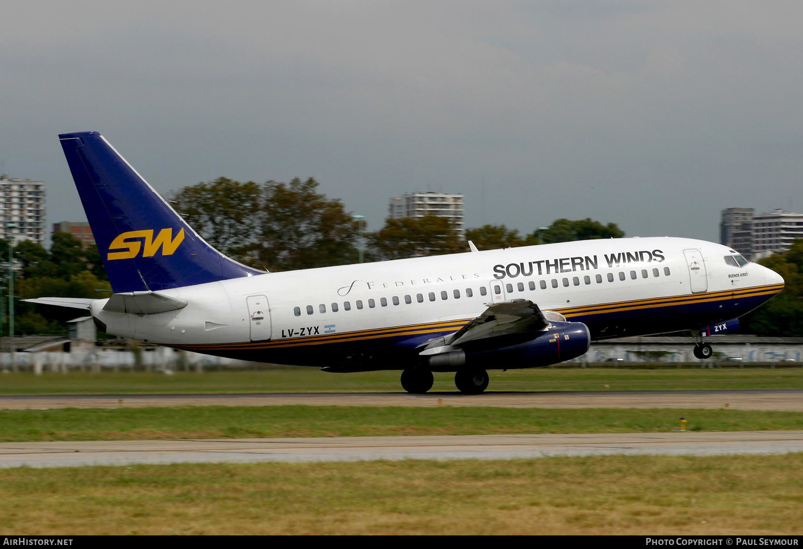 Aircraft Photo of LV-ZYX | Boeing 737-2M6/Adv | Southern Winds | AirHistory.net #375366