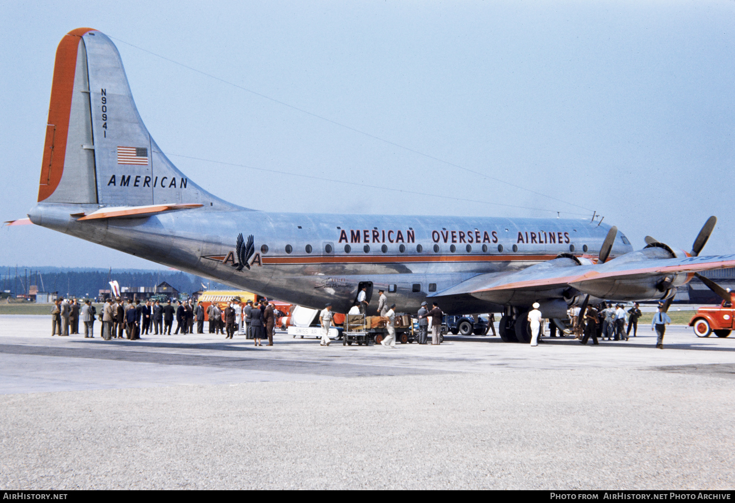 Aircraft Photo of N90941 | Boeing 377-10-29 Stratocruiser | American Overseas Airlines | AirHistory.net #375616
