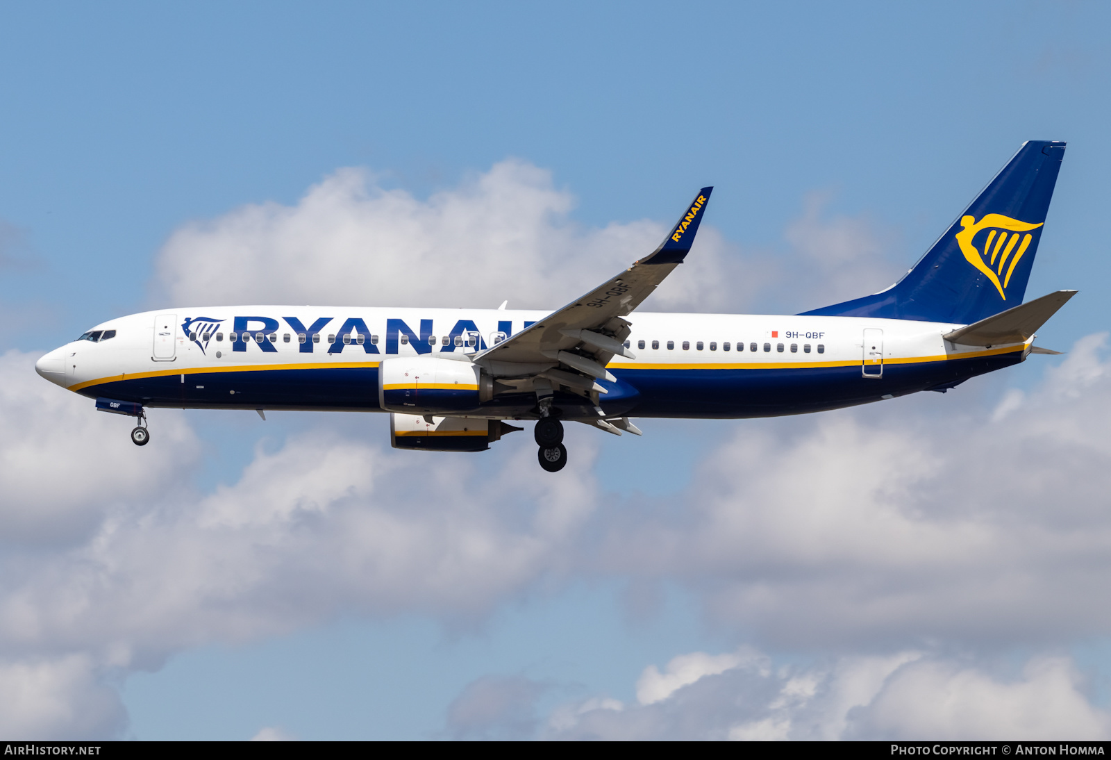 Aircraft Photo of 9H-QBF | Boeing 737-800 | Ryanair | AirHistory.net #375754