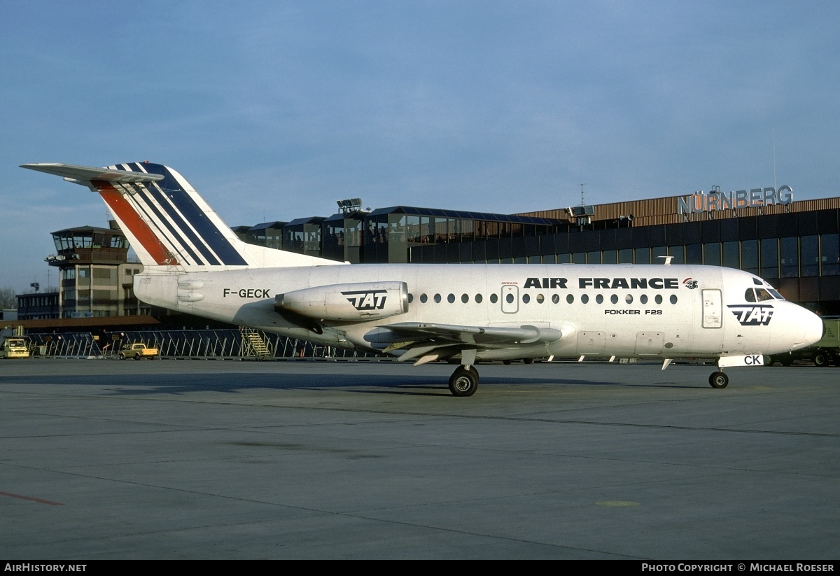Aircraft Photo of F-GECK | Fokker F28-1000 Fellowship | Air France | AirHistory.net #375799