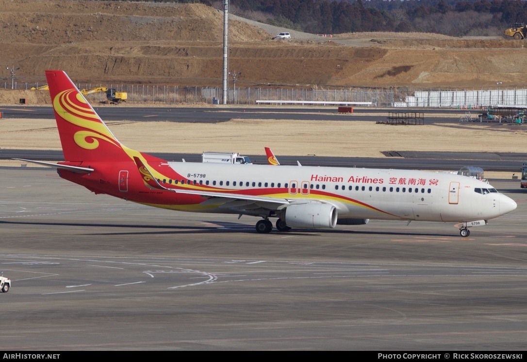 Aircraft Photo of B-5798 | Boeing 737-84P | Hainan Airlines | AirHistory.net #375828