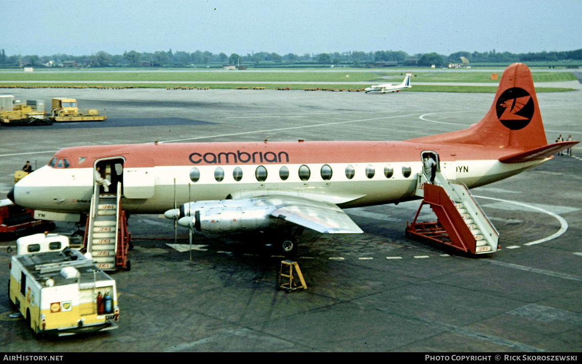 Aircraft Photo of G-AOYN | Vickers 806 Viscount | Cambrian Airways | AirHistory.net #376751