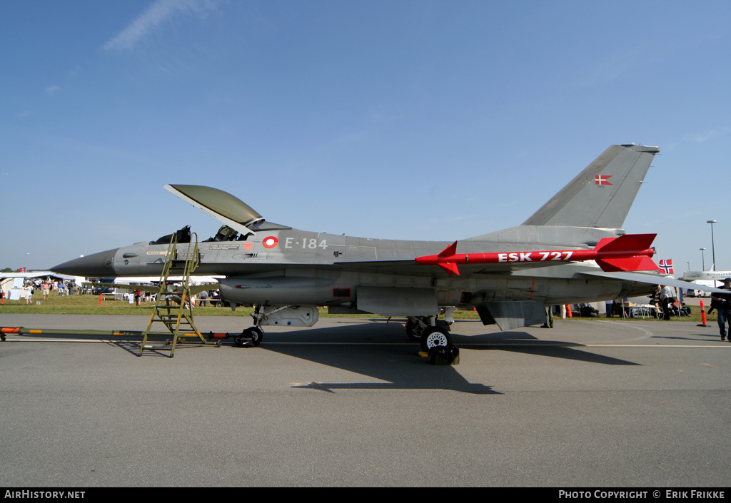 Aircraft Photo of E-184 | General Dynamics F-16AM Fighting Falcon | Denmark - Air Force | AirHistory.net #376964