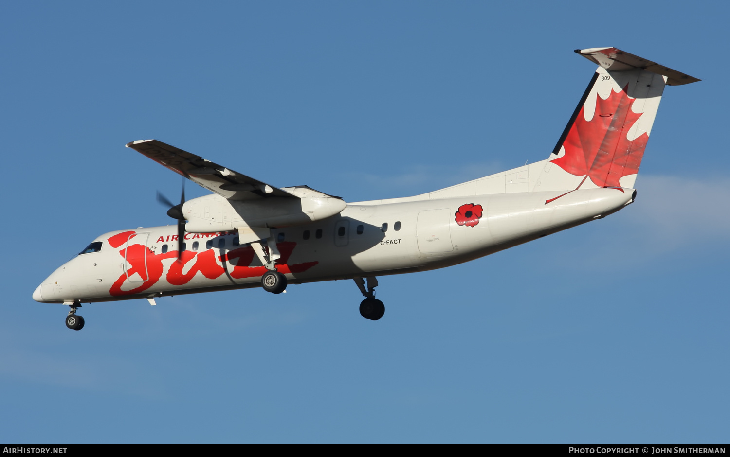 Aircraft Photo of C-FACT | De Havilland Canada DHC-8-311 Dash 8 | Air Canada Jazz | AirHistory.net #377357