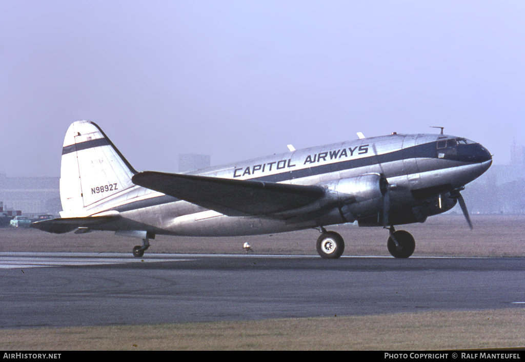 Aircraft Photo of N9892Z | Curtiss C-46D Commando | Capitol Airways | AirHistory.net #377432