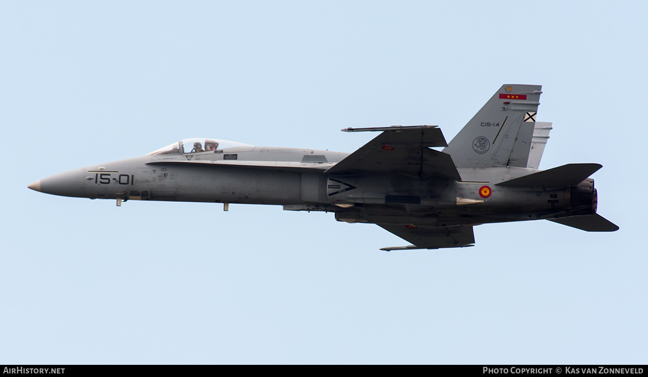 Aircraft Photo of C.15-14 | McDonnell Douglas EF-18M Hornet | Spain - Air Force | AirHistory.net #377543