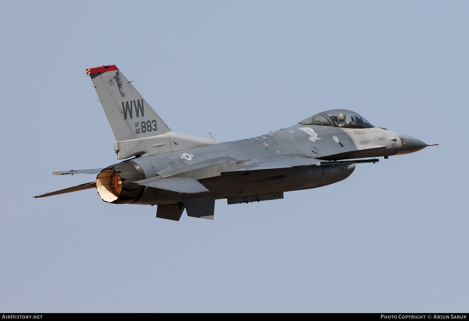 Aircraft Photo of 92-3883 / AF92-883 | General Dynamics F-16CM Fighting Falcon | USA - Air Force | AirHistory.net #378348