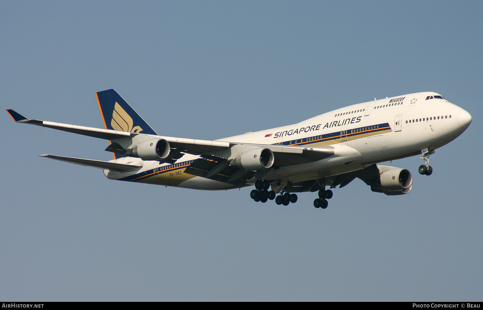Aircraft Photo of 9V-SMZ | Boeing 747-412 | Singapore Airlines | AirHistory.net #378351