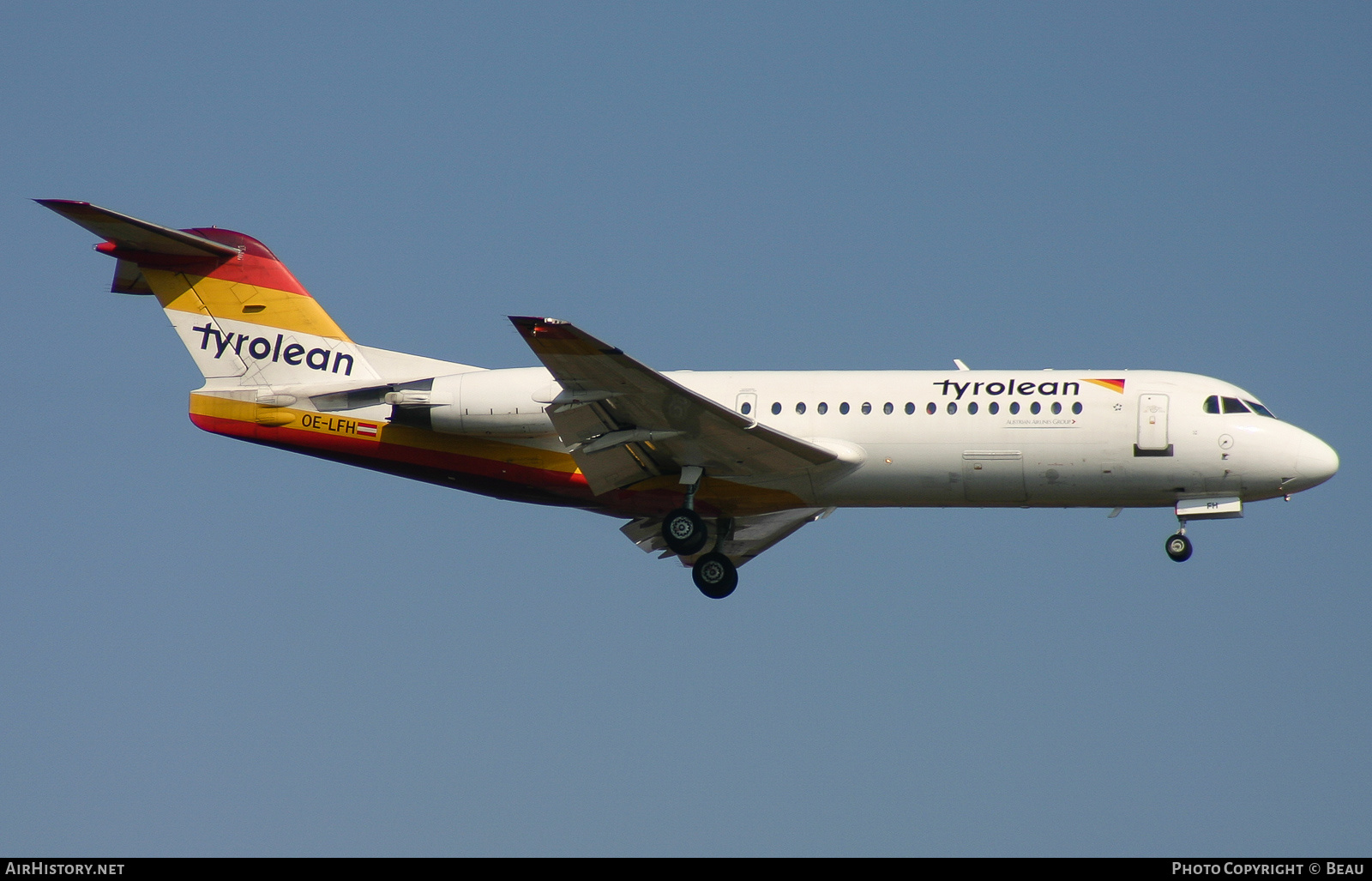 Aircraft Photo of OE-LFH | Fokker 70 (F28-0070) | Tyrolean Airways | AirHistory.net #378356