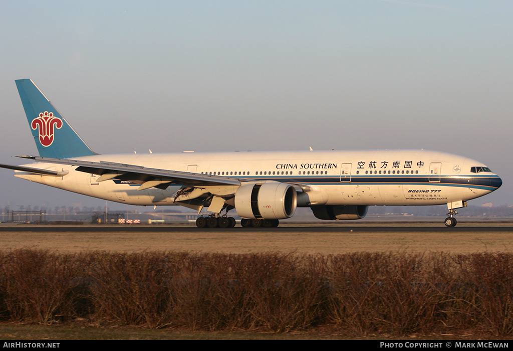 Aircraft Photo of B-2070 | Boeing 777-21B/ER | China Southern Airlines | AirHistory.net #379517