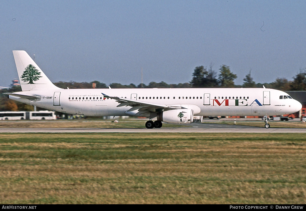 Aircraft Photo of F-ORMF | Airbus A321-231 | MEA - Middle East Airlines | AirHistory.net #379594