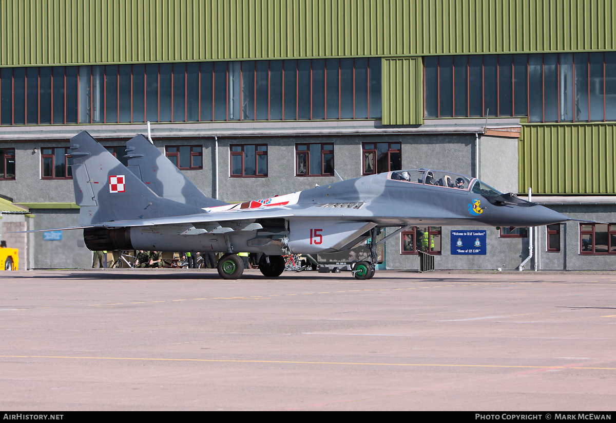 Aircraft Photo of 15 | Mikoyan-Gurevich MiG-29UB (9-51) | Poland - Air Force | AirHistory.net #379666