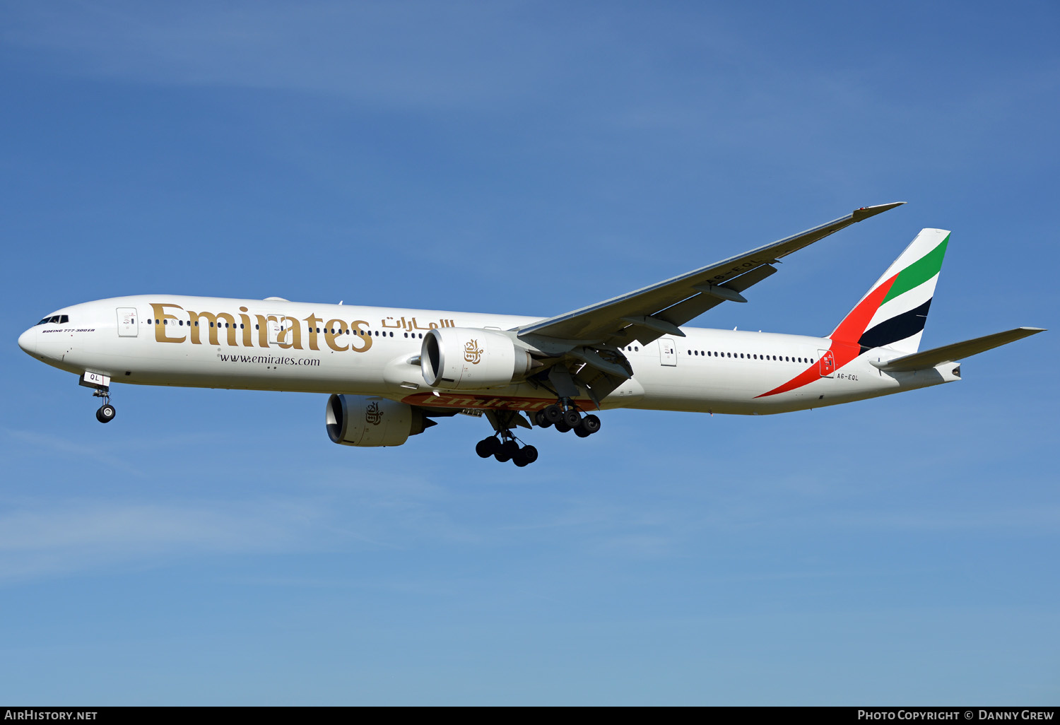 Aircraft Photo of A6-EQL | Boeing 777-300/ER | Emirates | AirHistory.net #380260