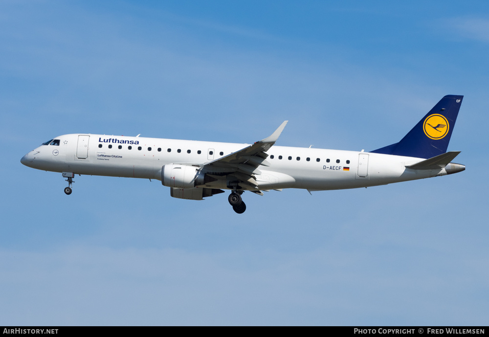 Aircraft Photo of D-AECF | Embraer 190LR (ERJ-190-100LR) | Lufthansa | AirHistory.net #380315