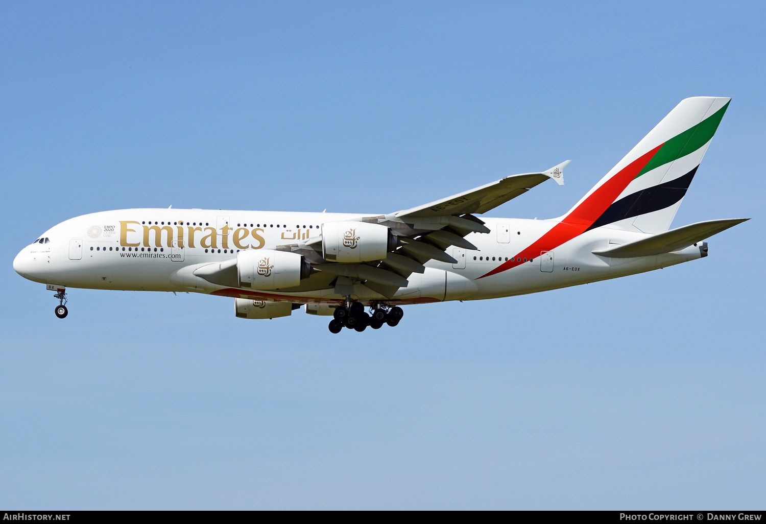 Aircraft Photo of A6-EOX | Airbus A380-861 | Emirates | AirHistory.net #380410