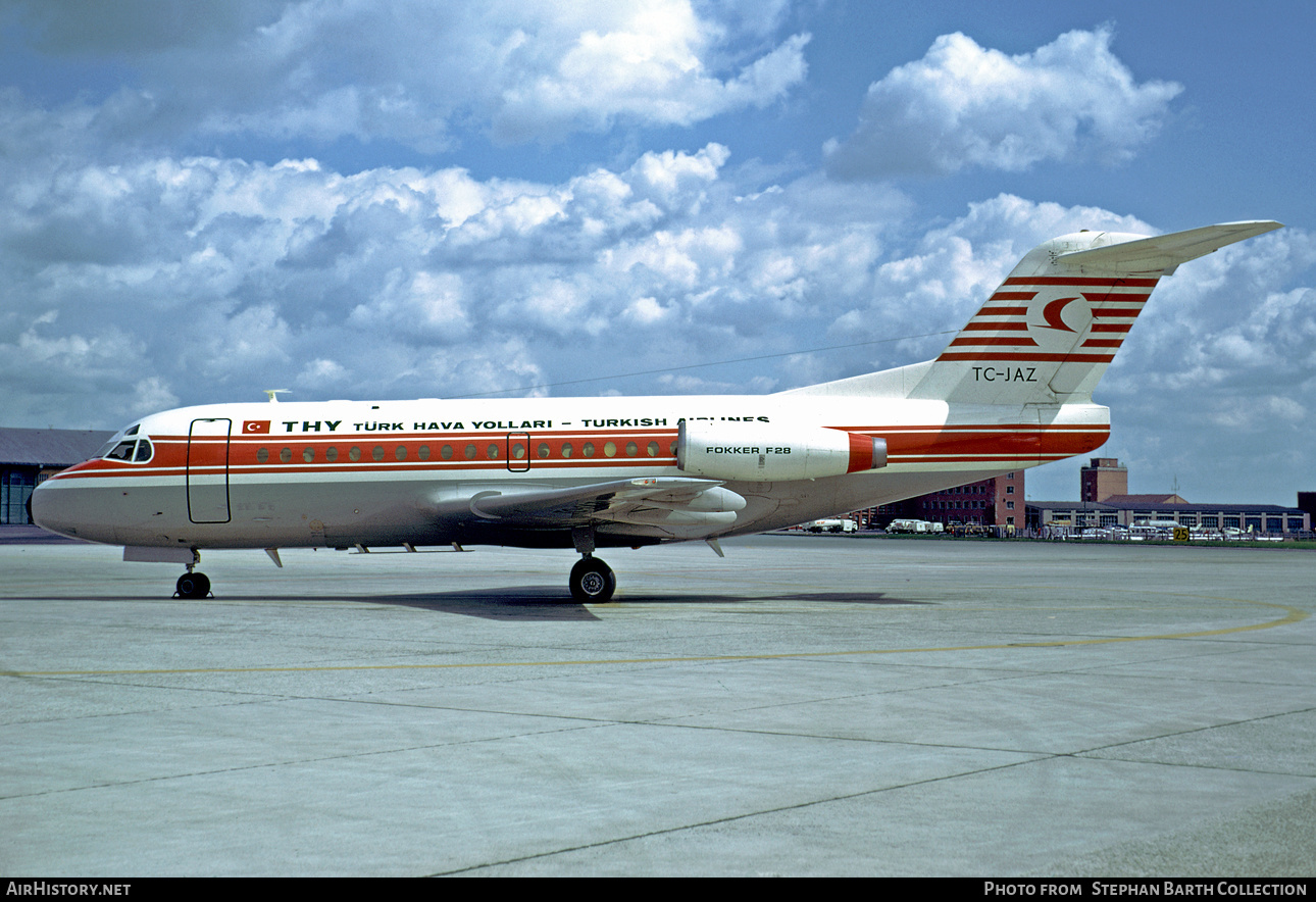 Aircraft Photo of TC-JAZ | Fokker F28-1000 Fellowship | THY Türk Hava Yolları - Turkish Airlines | AirHistory.net #380805